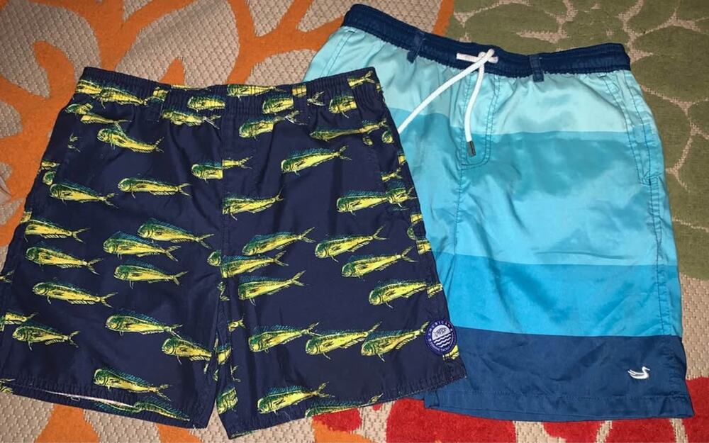 (2 pc) Boys AFTCO and Southern Marsh Swim Trunks(size L-14/16)